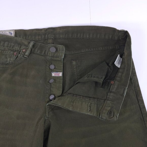 POLO RALPH LAUREN Varick Slim Straight Olive Green Denim Jeans Men's SIZE 36x32. - Picture 11 of 16